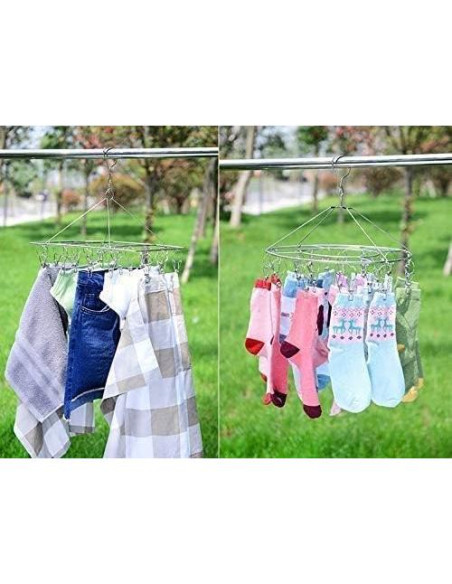 Secador de Calcetines Plegable Skroad 52 Pinzas Acero Inoxidable Secador de Calcetines Plegable Skroad 52 Pinzas Acero Inoxidable