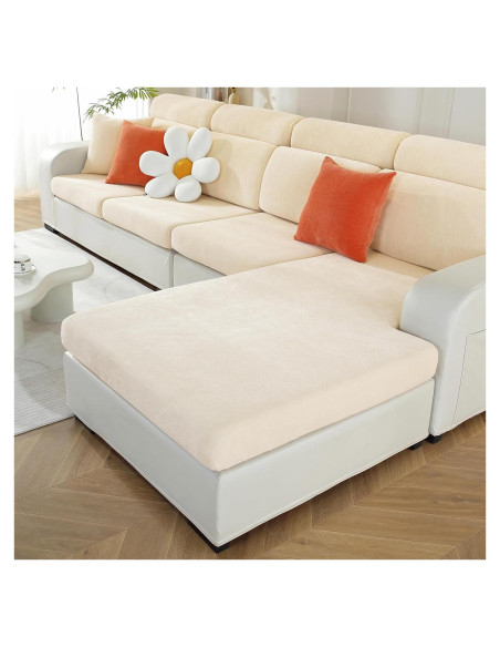 Funda de sofá chaise elástica WEYOND beige 135.89x55.88 cm Funda de sofá chaise elástica WEYOND beige 135.89x55.88 cm