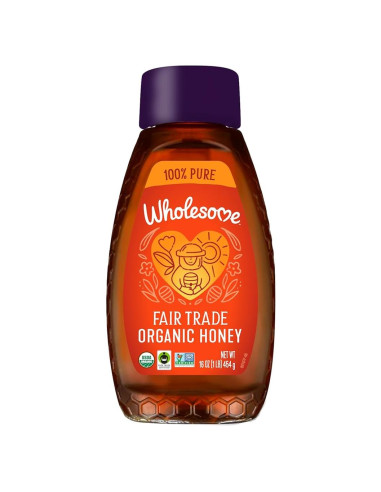 Miel Orgánica Wholesome 450g Pura Comercio Justo Libre Gluten
