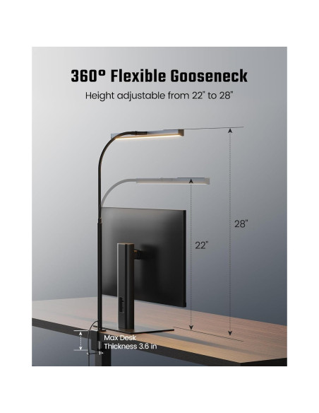 Lámpara de Escritorio LED SUPERDANNY 12W con Brazo Flexible Gris Lámpara de Escritorio LED SUPERDANNY 12W con Brazo Flexible Gris