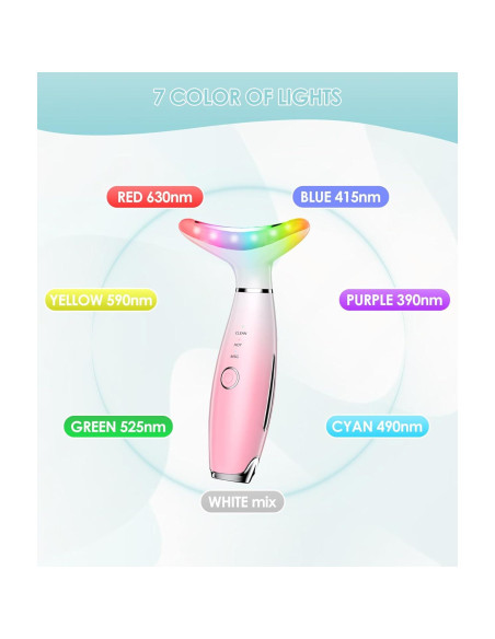 Masajeador Facial Rosa Aozemei 7 Colores con Calor Masajeador Facial Rosa Aozemei 7 Colores con Calor