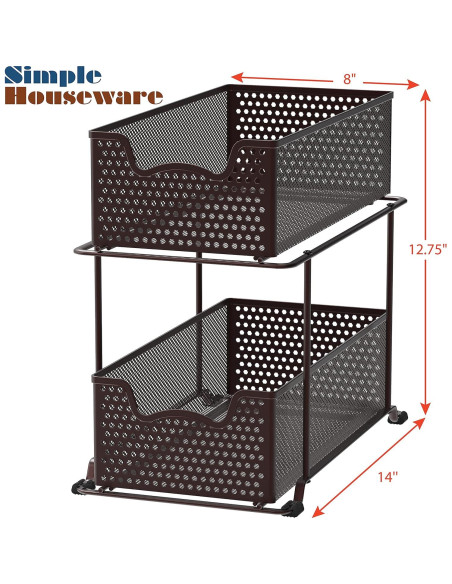 Organizador de Cajones Deslizante Simple Houseware 2 Niveles Bronce Organizador de Cajones Deslizante Simple Houseware 2 Niveles Bronce