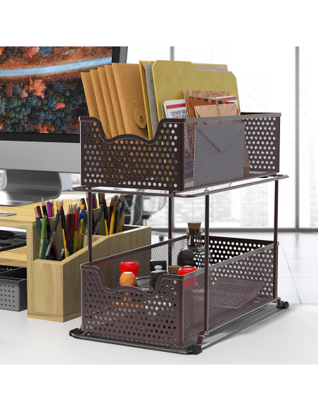 Organizador de Cajones Deslizante Simple Houseware 2 Niveles Bronce Organizador de Cajones Deslizante Simple Houseware 2 Niveles Bronce