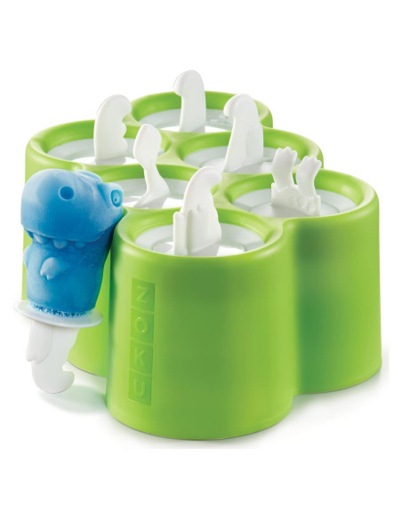 Moldes de Paletas Zoku Dino, 6 Silicona Sin BPA, 1.6 oz Moldes de Paletas Zoku Dino, 6 Silicona Sin BPA, 1.6 oz