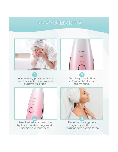 Masajeador Facial Rosa Aozemei 7 Colores con Calor