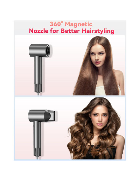 Secador de Pelo Nandme 1600W Iónico Gris - 4 Temperaturas Secador de Pelo Nandme 1600W Iónico Gris - 4 Temperaturas