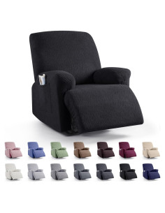 Cubierta de Reclinador KinCam 1 Plaza Negra Rayas Jacquard