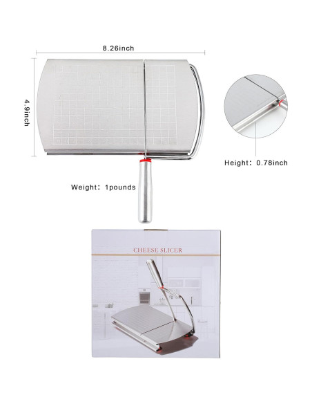 Cortador de Queso Manual Faat3 Coi4 Acero Inoxidable 20.8x12.4cm Cortador de Queso Manual Faat3 Coi4 Acero Inoxidable 20.8x12.4cm