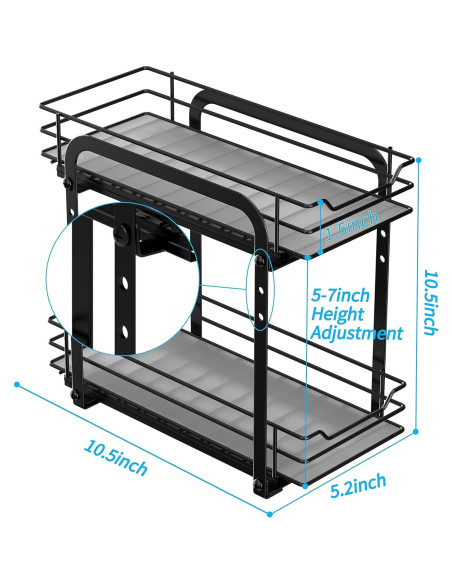 Organizador de Especias BOIVSHI 2 Niveles Ajustable Metal 14cm Organizador de Especias BOIVSHI 2 Niveles Ajustable Metal 14cm