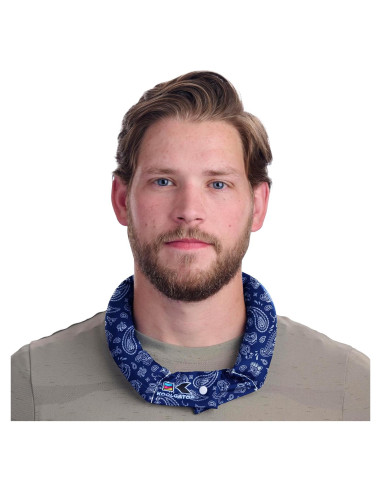 Pañuelo Enfriador KOOLGATOR para el Cuello - Paisley Azul y Rojo