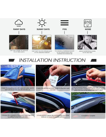 Cinta Exterior Viseras Ventana IKON para Toyota Corolla 2020-2025 Cinta Exterior Viseras Ventana IKON para Toyota Corolla 2020-2025