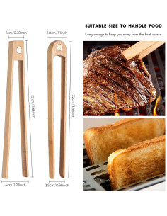 Pinzas de Madera Patelai 22 cm con Imán para Tostadora 2