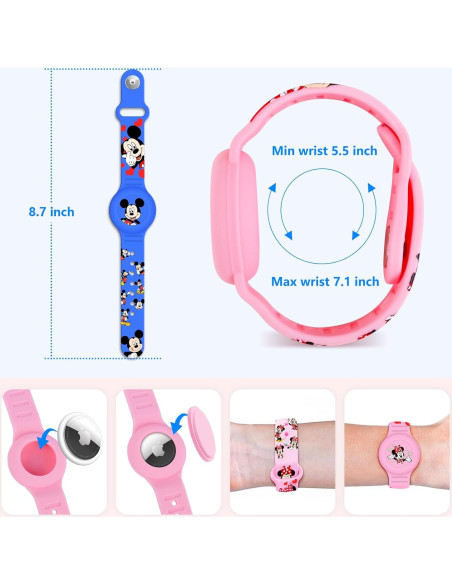 Pulsera Airtag Impermeable SlyCroko para Niños Azul 14-18 cm Pulsera Airtag Impermeable SlyCroko para Niños Azul 14-18 cm