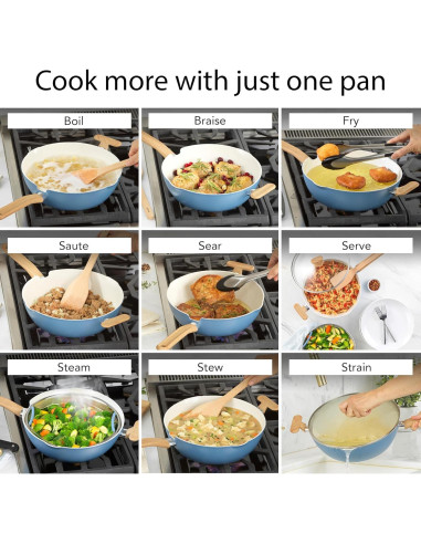 Sartén Saludable GoodCook 3.4L Cerámica Titanio Inducción