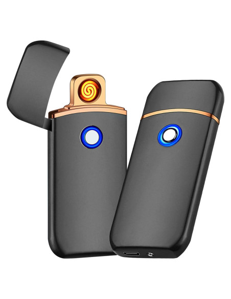 Encendedor Eléctrico Recargable USB YANGVVIA Negro a Prueba de Viento Encendedor Eléctrico Recargable USB YANGVVIA Negro a Prueba de Viento