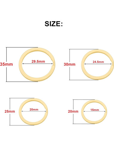 Paquete de 40 Anillos de Llave de Metal Dorado ZoloAJay