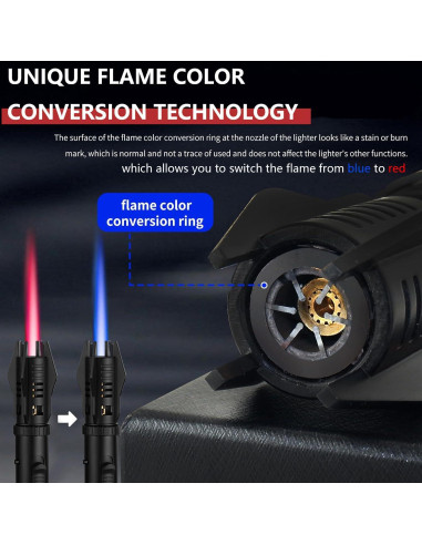 Encendedor de antorcha LAOKSFZ recargable butano negro