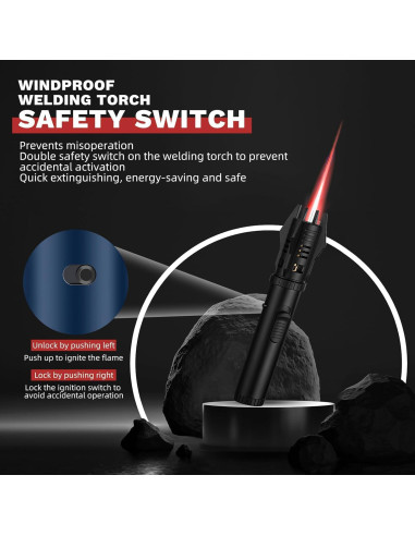 Encendedor de antorcha LAOKSFZ recargable butano negro