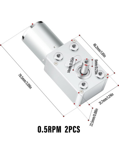 Motor de Engranaje DC 5V 0.5RPM QCDENG - Alta Rotación