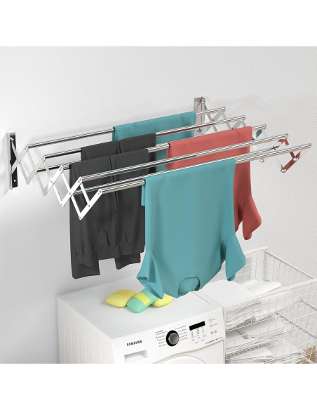 Soporte de Secado de Ropa Plegable Guevara 80 cm Acero Inoxidable Soporte de Secado de Ropa Plegable Guevara 80 cm Acero Inoxidable
