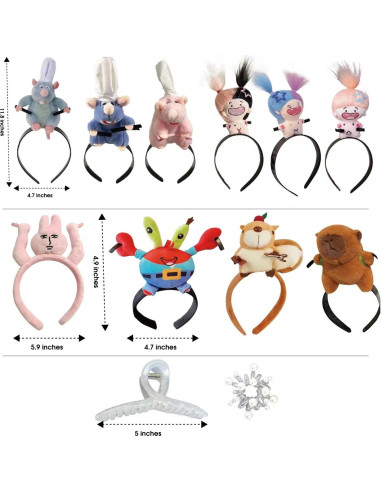 Diadema de peluche divertida Tumahe para disfraz Halloween 2 pcs