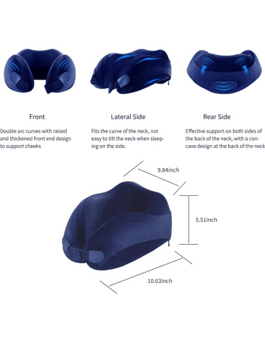 Almohada de Viaje RKADIR Espuma de Memoria Azul Gemstone