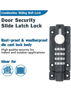 Cerradura de seguridad V-RESOURCING 4 dígitos para puertas 2