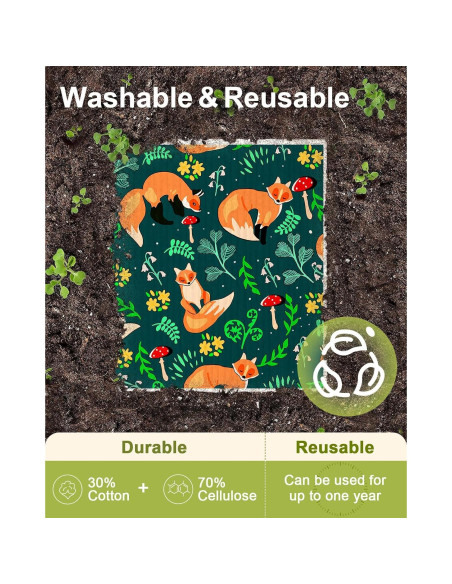 Paños de Cocina Reutilizables Miss Adola Bosque Animal - 5 Piezas Paños de Cocina Reutilizables Miss Adola Bosque Animal - 5 Piezas