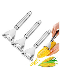 Pelador de Maíz LANSKYWARE 3 Piezas Acero Inoxidable Ergonómico