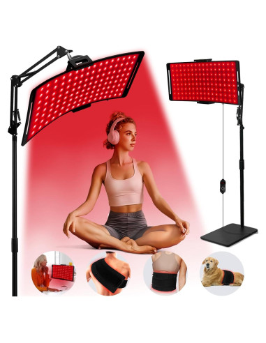 Lámpara de Terapia de Luz Roja YOEYOU 10-en-1 con Soporte