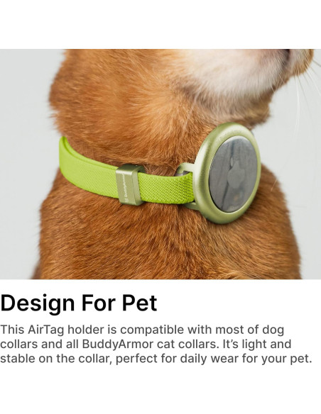 Soporte para AirTag BuddyArmor - Collar Gato/Perro Verde S Soporte para AirTag BuddyArmor - Collar Gato/Perro Verde S
