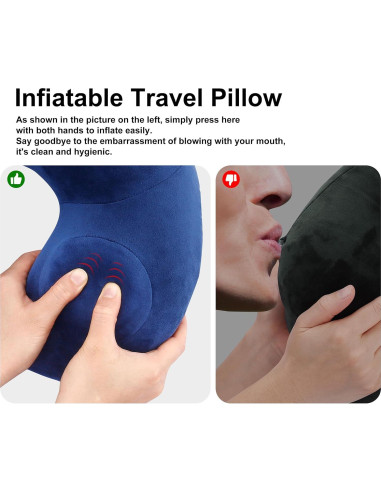 Almohada de Cuello Inflable Lovemsuo Azul Marino para Viajes