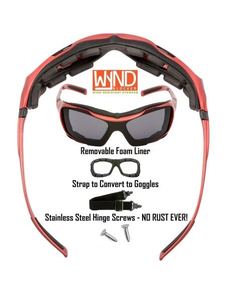 Gafas de sol deportivas WYND Blocker 329V2 grandes rojas Gafas de sol deportivas WYND Blocker 329V2 grandes rojas