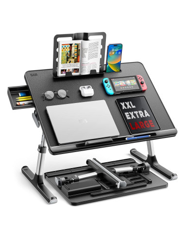 Mesa de bandeja ajustable SAIJI para laptop 60x45cm Negro