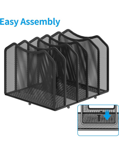 Organizador de Archivos de Malla Simple Trending 5 Secciones Negro