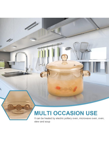Olla de Vidrio Borosilicato Vaguelly 1500ml con Tapa