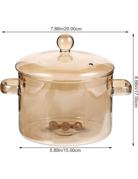 Olla de Vidrio Borosilicato Vaguelly 1500ml con Tapa Olla de Vidrio Borosilicato Vaguelly 1500ml con Tapa