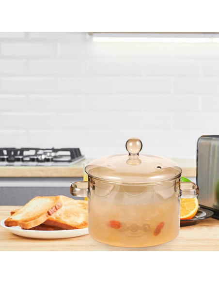 Olla de Vidrio Borosilicato Vaguelly 1500ml con Tapa Olla de Vidrio Borosilicato Vaguelly 1500ml con Tapa