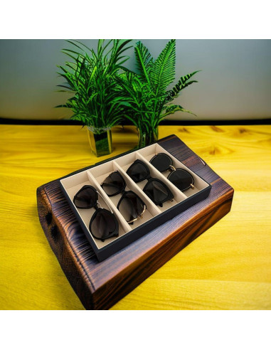 Organizador de bandeja para gafas Svea Display beige 28.1x20.1cm