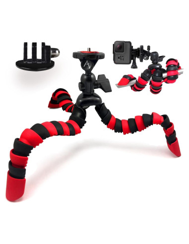 Trípode Flexible Acuvar 20 cm con Placa Rápida para GoPro