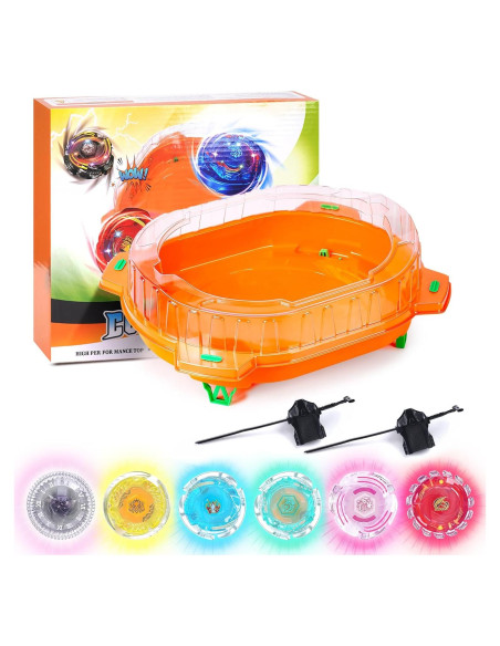Conjunto de Batalla BUPASAK 6 Trompos Iluminados y Estadio Conjunto de Batalla BUPASAK 6 Trompos Iluminados y Estadio