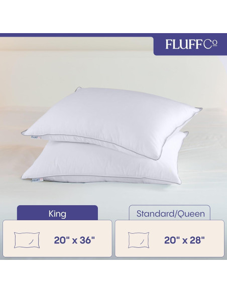 Juego de 2 almohadas King FluffCo alternativas a plumas Juego de 2 almohadas King FluffCo alternativas a plumas