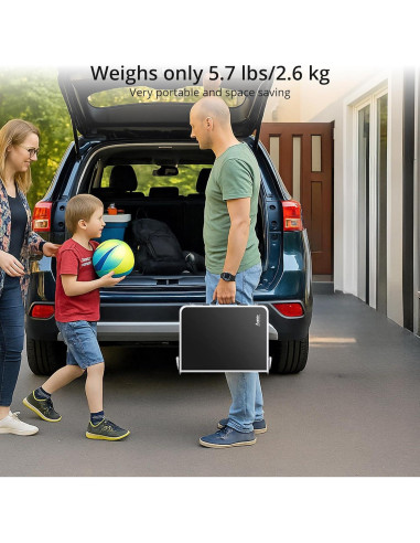 Mesa Plegable Anbte 67 cm Ajustable Aluminio Negra para Camping