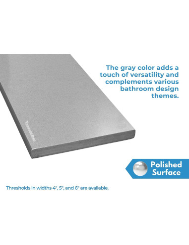 Umbral de Ducha de Mármol Ingenierizado Gris Concreto 60"