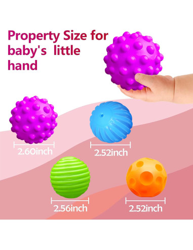 Set de Pelotas Sensoriales ROHSCE para Bebés 3-12 Meses
