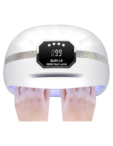 Lámpara UV LED GGUP 268W para Uñas, Secador Profesional 2 Manos Lámpara UV LED GGUP 268W para Uñas, Secador Profesional 2 Manos
