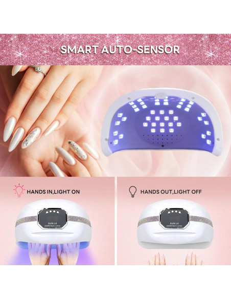 Lámpara UV LED GGUP 268W para Uñas, Secador Profesional 2 Manos Lámpara UV LED GGUP 268W para Uñas, Secador Profesional 2 Manos