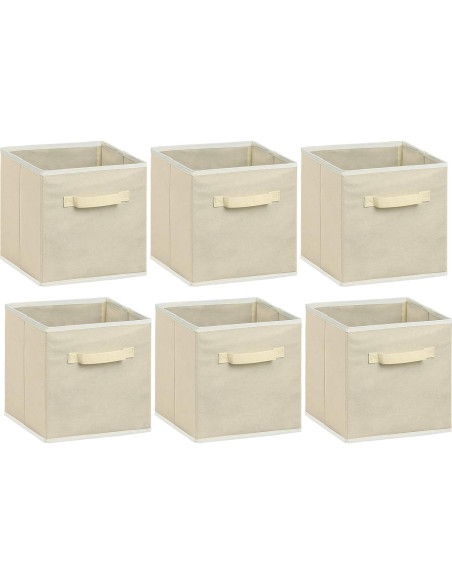 Cajas de Almacenamiento Plegables Simple Houseware 27.3 cm Beige Cajas de Almacenamiento Plegables Simple Houseware 27.3 cm Beige