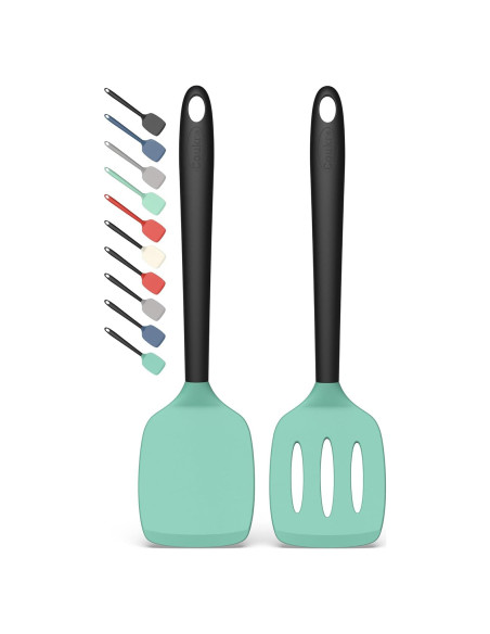 Conjunto de Espátulas de Silicona Coukre 2 Piezas Verde Aqua Conjunto de Espátulas de Silicona Coukre 2 Piezas Verde Aqua