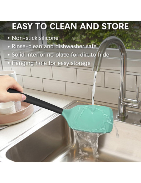 Conjunto de Espátulas de Silicona Coukre 2 Piezas Verde Aqua Conjunto de Espátulas de Silicona Coukre 2 Piezas Verde Aqua